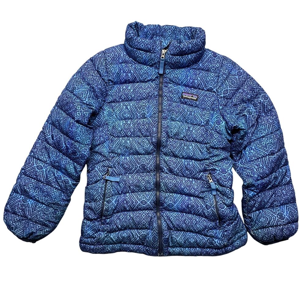 Patagonia Girls Down Sweater Puffer Down Jacket Oasis Blue Youth Medium 68233
